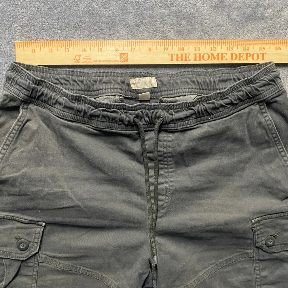 Sun+Stone Shorts Mens Medium Cargo Black Elastic Baggy Utility Made in 2023